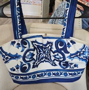 Blue and White Patterned Dress